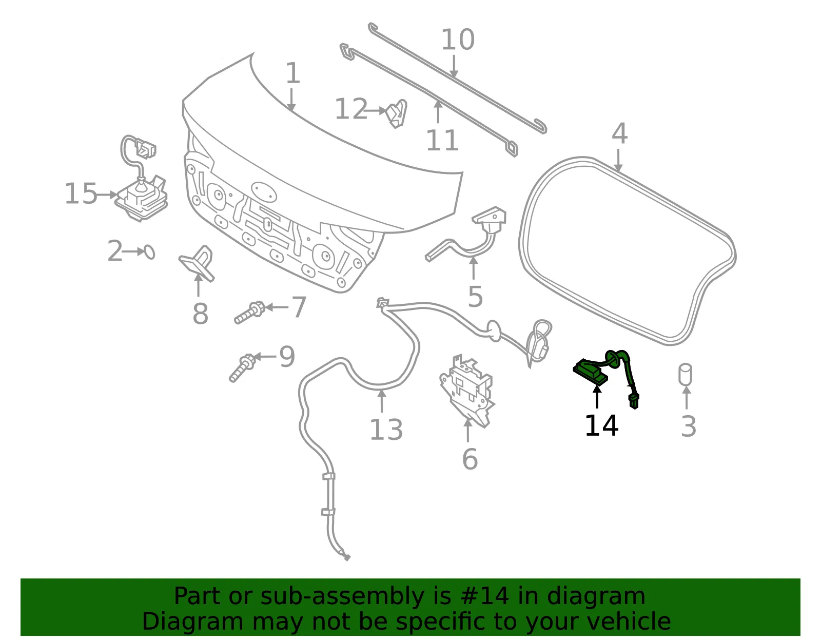 Trunk Lid Switch - Kia (81260 2G000) - view 2